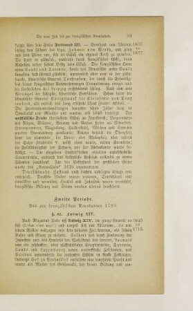 Zweite Periode. Bis zur französichen Revolution 1789