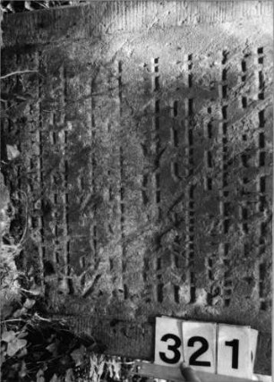 Grabstein 321 (Index: 99803496) Material: Sandstein Zustand: unten verwitt/Textverlust Maße HxBxT: 112x67x12 cm Beschreibung: Stele mit Karniesbogen und profiliertem Rand, Giebelfeld Besonderheit: Endreim: Grabstein 321 (Detailaufnahme 2)