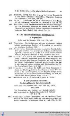8. Die linksrheinischen Besitzungen.