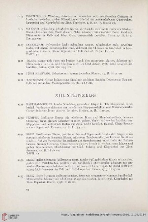 XIII. Steinzeug (Nr. 1229 - 1250)