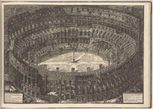 Veduta dell'Anfiteatro Flavio detto il Colosseo (Vogelschauansicht des Kolosseums in Rom), aus der Folge "Vedute di Roma"