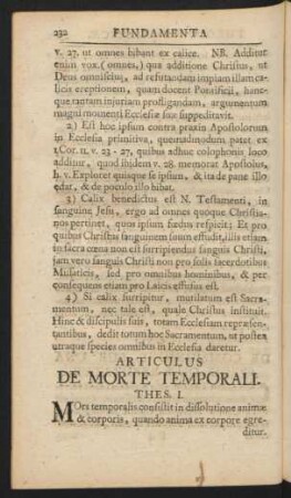 Articulus De Morte Temporali.