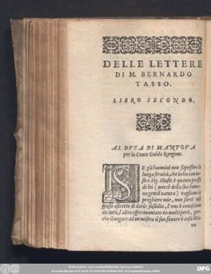 Al Duca Di Mantova per lo Conte Guido Rangone.