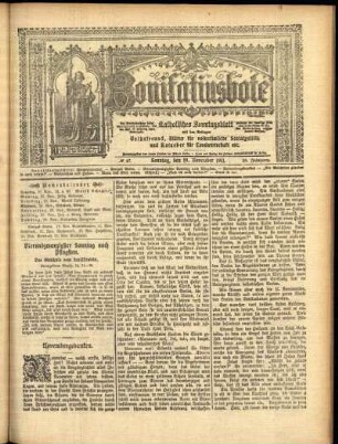 Erste Ausgabe vom Sonntag, den 19. November 1911.