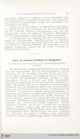 Ueber die paradoxe Parallaxe bei Anaglyphen