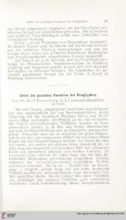 Ueber die paradoxe Parallaxe bei Anaglyphen
