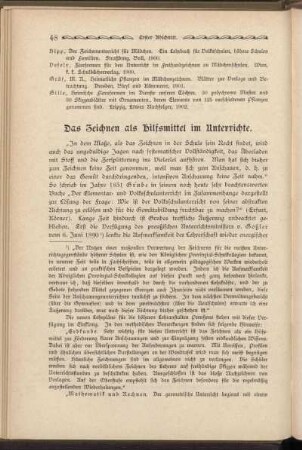 Das Zeichnen als Hilfsmittel im Unterrichte.