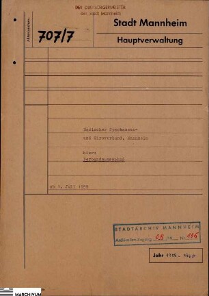 Badischer Sparkassen und Giroverband Mannheim: Verbandsausschuß