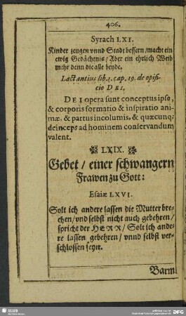 LXIX. Gebet, einer schwangern Frawen