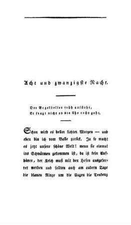 Acht und zwanzigste Nacht