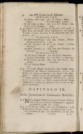 Capitolo IX. Della formazione de' Diminutive Tedeschi
