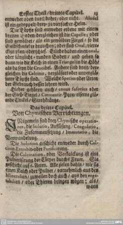 Das dritte Capitel. Von Chymischen Verrichtungen.