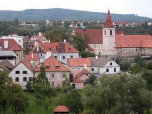 Cesky Krumlov - Stadtübersicht : Die Altstadt von Cesky Krumlov, aufgenommen 2005
