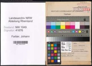Entnazifizierung Johann Farber , geb. 29.03.1899 (Lehrer)