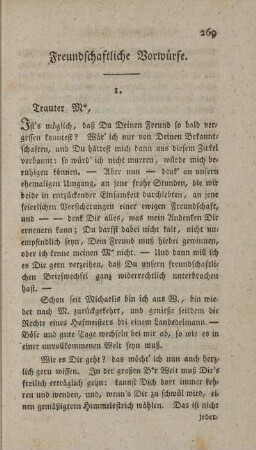 Freundschaftliche Vorwürfe