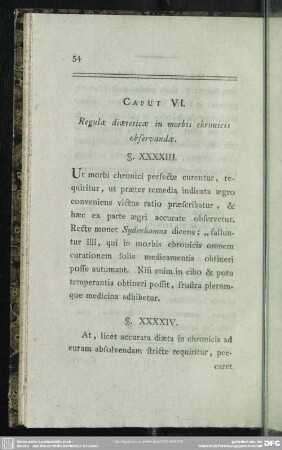Caput VI. Regulae dioteticae in morbis chronicis observandae