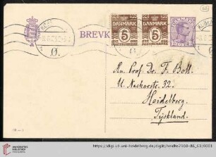 Briefe von Johan L. Heiberg an Franz Boll: Karte von Johan L. Heiberg an Franz Boll