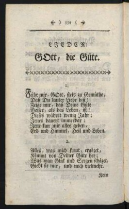 Lieder: GOtt, die Güte