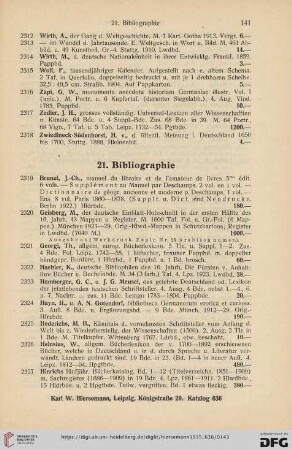 21. Bibliographie (Nr. 2319 - 2351)