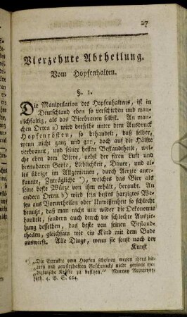 Vierzehnte Abtheilung. Vom Hopfenhalten