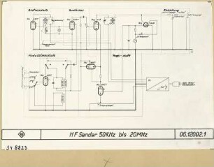 Dunkelschaltbild HF Sender 50 KHz - 20 MHz 06.12002.1 (deutsch), Foto 1954