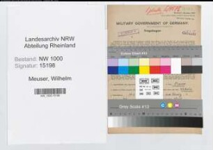 Entnazifizierung Wilhelm Meuser, geb. 18.03.1898 (Dreher)