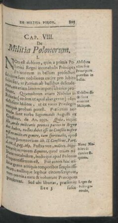 Cap. VIII. De Militia Polonorum.