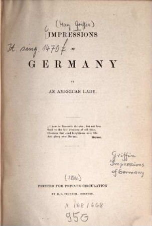 Impressions of Germany : By an American lady