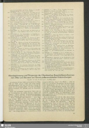 Altersbstimmung und Flözgenese der Oberlausitzer Braunkohlenvorkommen von Zittau und Berzdorf auf Grund pollenanalytischer Untersuchungen