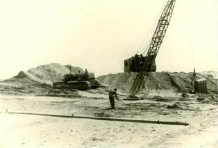 Deichbau Hindenburgdamm - Süd, 1954