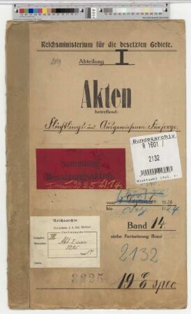 Flüchtlings- und Ausgewiesenen-Fürsorge. Nichtbeamte. Allgemein: Bd. 14