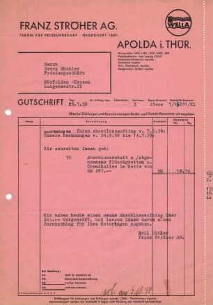 Rechnung/Gutschrift