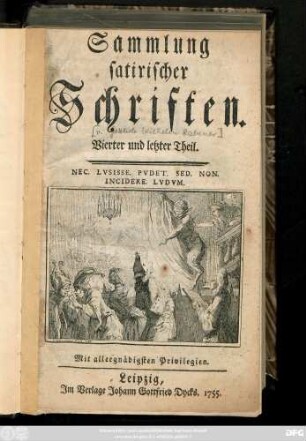 Theil 4: Sammlung satyrischer Schriften