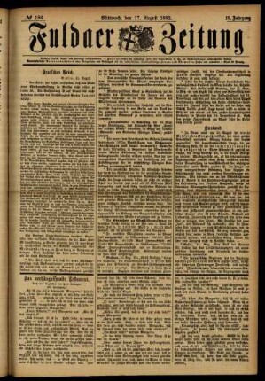 Ausgabe vom Mittwoch, den 17. August 1892.