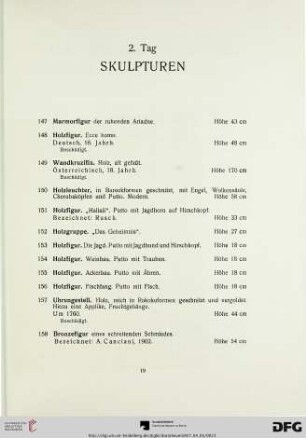Skulpturen (Nr. 147-158)