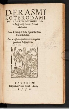 D. Erasmi Roterodami De Constrvctione Libellus