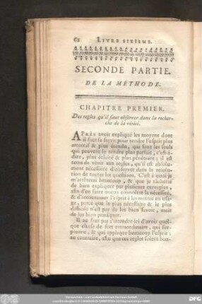 Seconde Partie. De La Méthode.
