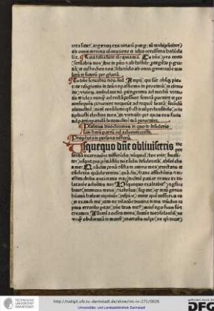 Usquequo domine oblivisceris Me presentiam incarnationis differendo (numquid) hoc erit (finaliter) usquequo presentiam filii tui tamdiu desideratam...