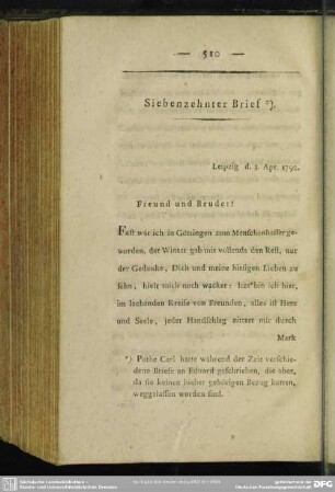 Siebenzehnter Brief