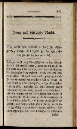 Zwey und vierzigste Nacht.