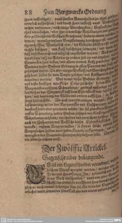 Der Zwölffte Artickel. Gegenschreiber belangende.