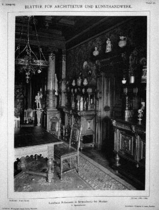 Tafel 44: Landhaus Rohrmann in Krauschwitz bei Muskau. 2. Speisezimmer