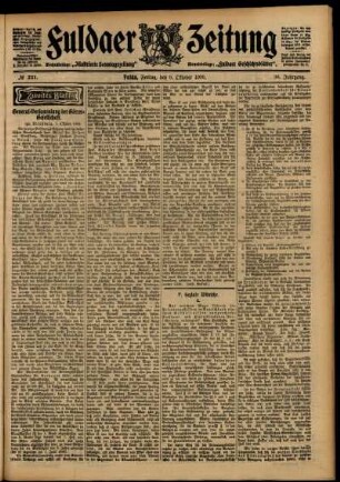 Zweite Ausgabe vom Freitag, den 09. Oktober 1903.