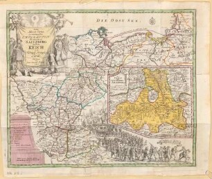 Richtige Marsch Carten der Saltzburgischen Emigranten oder deren Zug aus Saltzburg durch das Reich in die Königl. Preusisch. Lande