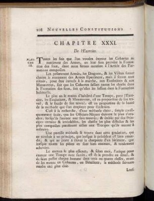 Chapitre XXXI. De l´Exercice. - Chapitre XXXVI. Castramétation des Cohortes.