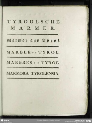 Tyroolsche Marmer. Marmor aus Tyrol. Marble Of Tyrol. Marbres Du Tyrol. Marmora Tyrolensia