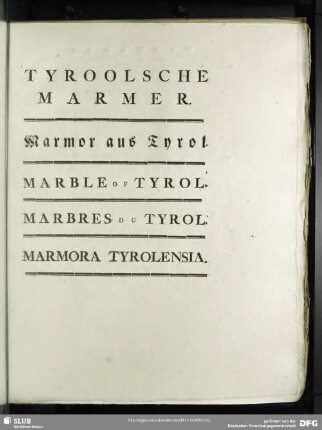 Tyroolsche Marmer. Marmor aus Tyrol. Marble Of Tyrol. Marbres Du Tyrol. Marmora Tyrolensia