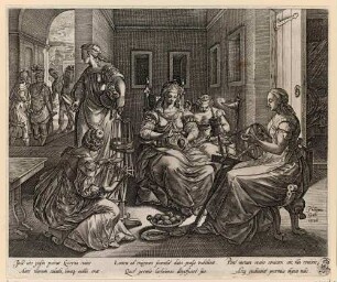 Lucretia beim Spinnen; Blatt 2 aus der Folge: Die Geschichte der Lucretia