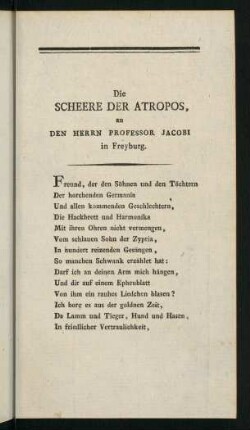 99-120, Die Scheere der Atropos - Die Frage