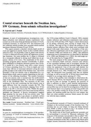 Crustal structure beneath the Swabian Jura, SW Germany, from seismic refraction investigations